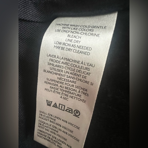 NWT new 32 Anthropologie Maeve ettie shorts pitched linen navy blue - Picture 7 of 17